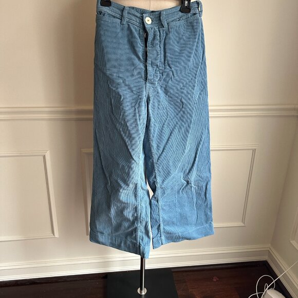 Jesse Kamm corduroy sailor pants in blue ~ size 8, pre-owned! - Picture 1 of 8